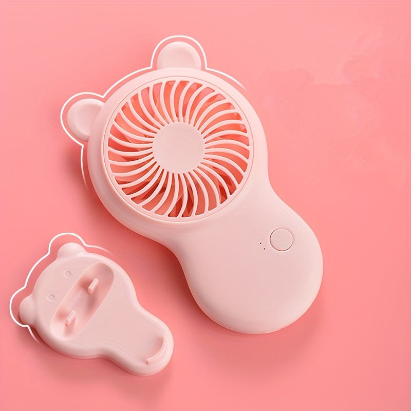 Bear Mini Small Fan Portable Pocket Handheld Fan with Mobile Phone Holder