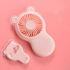 Bear Mini Small Fan Portable Pocket Handheld Fan with Mobile Phone Holder