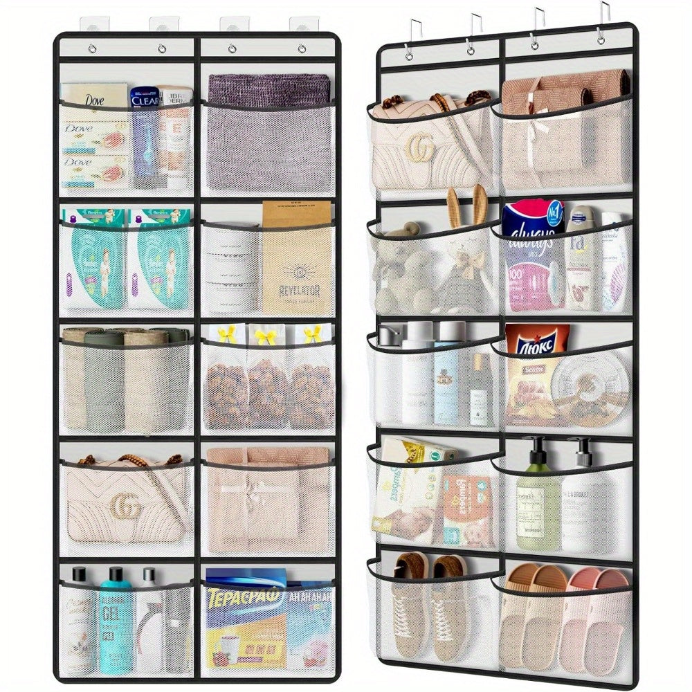 10 Pocket Over the Door Hanging Organizer - Transparent Non Woven Storage Bag