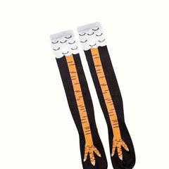 Chicken Feet Pattern Calf Socks Funny Knee High Stockings