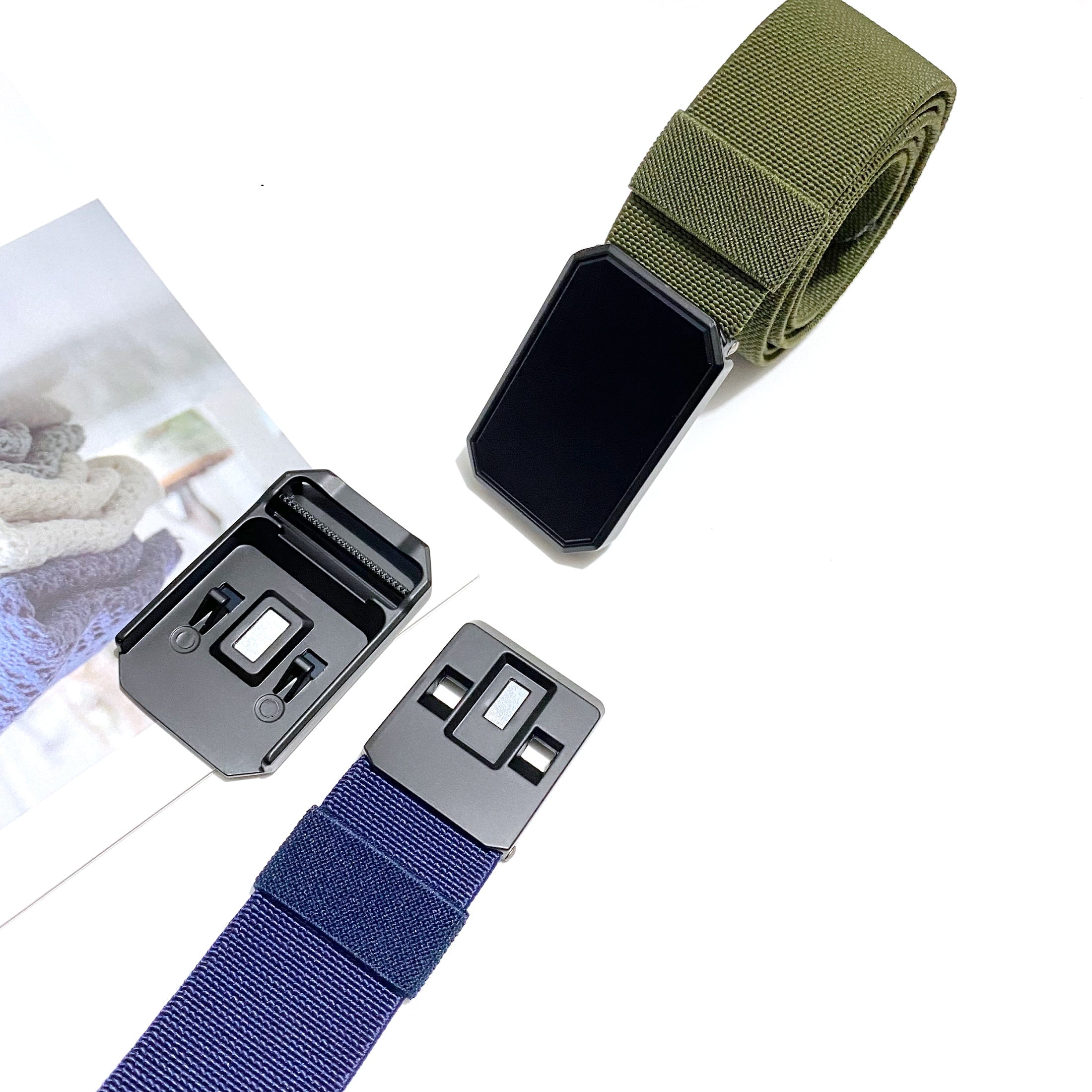 Men's Magnetic Elastic Canvas Belt Outdoor Military Training Belt