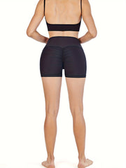 Solid Fitness Yoga Shorts Butt Lift High Elastic Sports Shorts