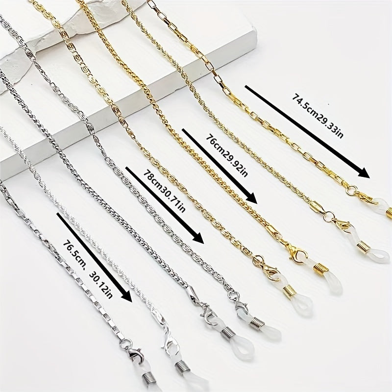 Golden Silver Glasses Chain With Storage Box Metal Hanging Chain