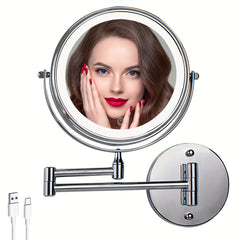 32 Cm Wall Mounted Makeup Mirror 1X 10X LED Magnifying Vanity Mirror