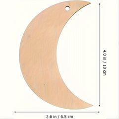 50pcs Wooden Chips Home Decoration Christmas Stars Moon Wall Crafts