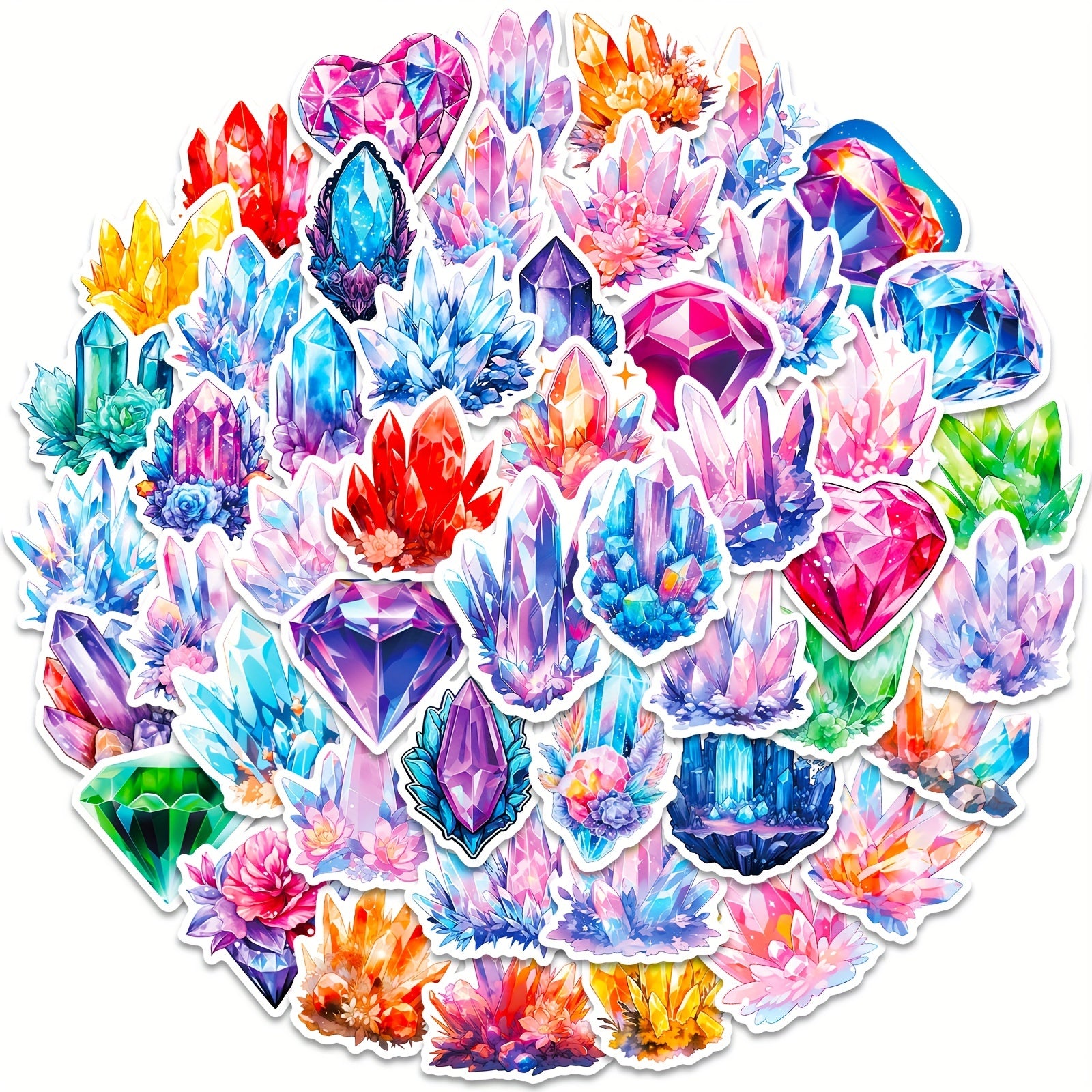 50pcs Crystal Column Stickers Colorful Rhinestone Decoration DIY Stickers