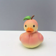 Resin Peach Duck Figurine Handcrafted Collectible Desk Decor