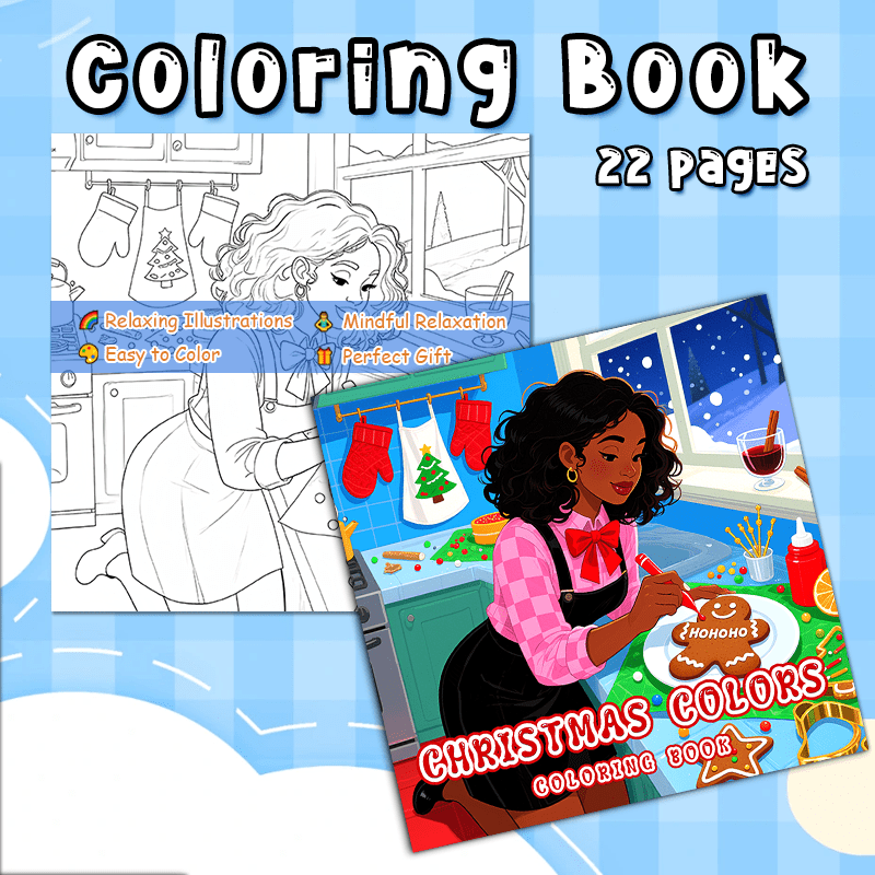 Christmas Adult Coloring Book Santa Reindeer Snowman & Holiday Scenes