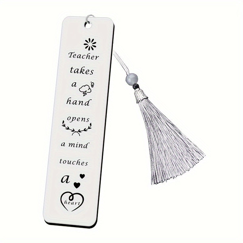 1pc Tassel Stainless Steel Metal Bookmark Gift For Teachers And Students