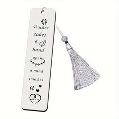 1pc Tassel Stainless Steel Metal Bookmark Gift For Teachers And Students