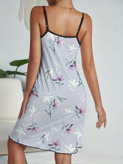 Floral Print Nightdress Spaghetti Strap Sleep Dress Women's Sleepwear