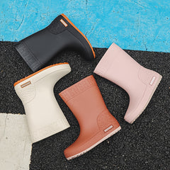 Women's Waterproof High Tube Rain Boots Solid Non slip Outdoor Rain Boots