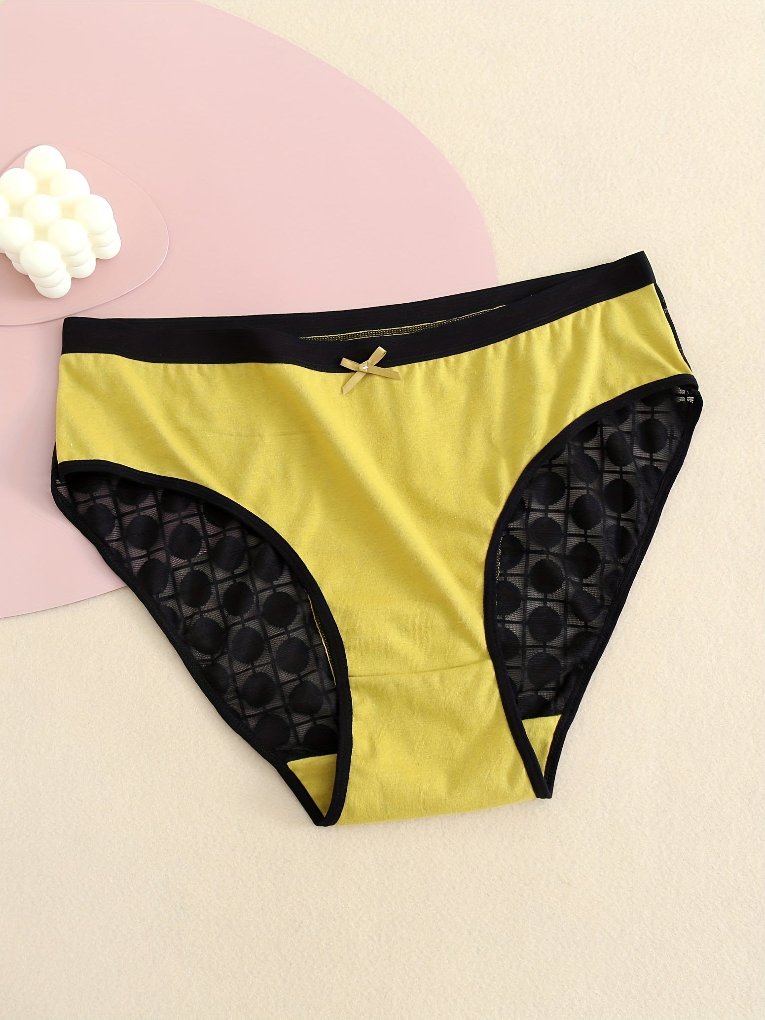 6 Pack Plus Size Seamless Colorblock Lace Briefs Set