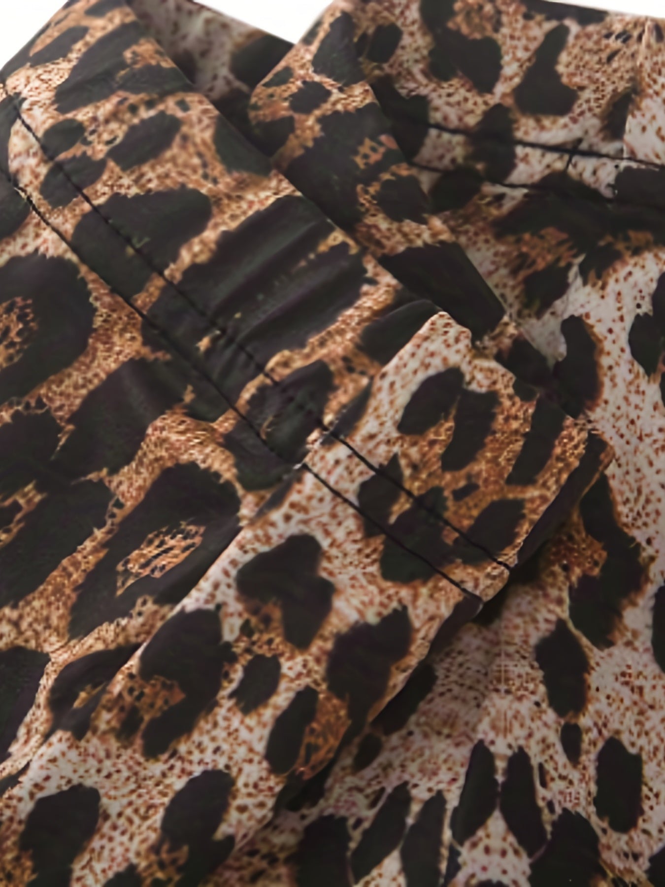 Leopard Print Flare Leg High Waist Pants