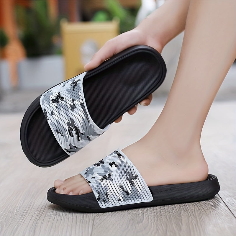 Men's Camo Non Slip Open Toe Slide for Beach Summer