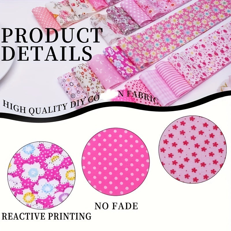 40pcs Floral Printed Quilting Fabric Cotton Craft DIY Handmade Doll Clothes