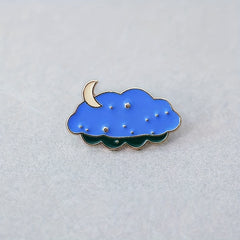 Moon Star Sky Brooch Clothing Bag Accessory