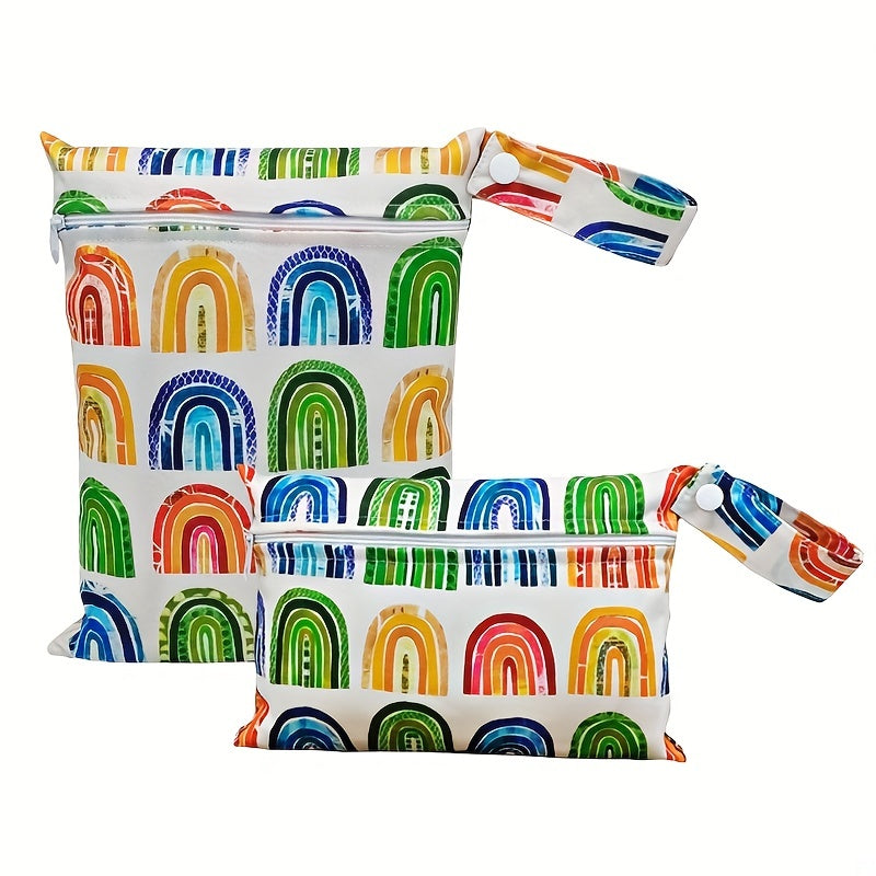 2pcs Arch Print Diaper Bag Washable Cloth Diaper Bag