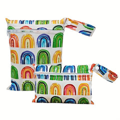 2pcs Arch Print Diaper Bag Washable Cloth Diaper Bag