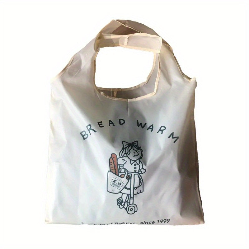 5pcs Folding Cloth Shopping Bag - Large Capacity Supermarket Tote B