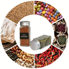 12pcs Storage Jars with Stainless Steel Lids Spice Glass Container