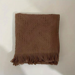 Tassel Jacquard Bath Hand Towel Cotton Soft Absorbent Bathroom Towel