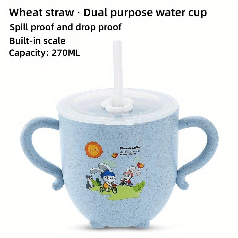 Cartoon Straw Cup for Kids - Durable and Anti-scald Milk Cup