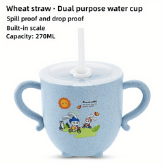 Cartoon Straw Cup for Kids - Durable and Anti-scald Milk Cup