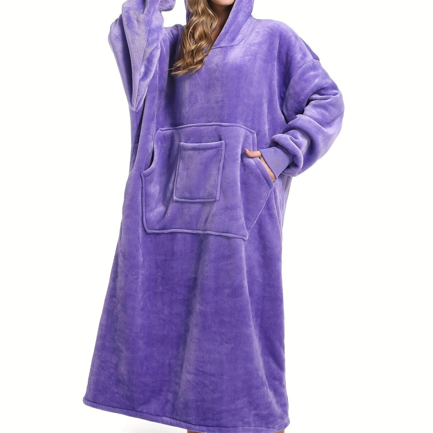 Flannel Wearable Blanket Hoodie for Women