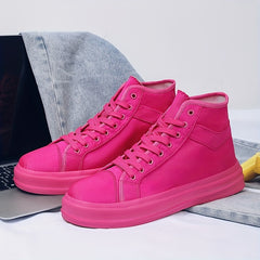 Men's High Top Lace Up Canvas Non Slip Skate Shoes