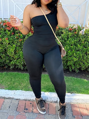 One Shoulder Stretch Jumpsuit