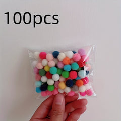 100-300pcs Mini Soft Fluffy Pom Poms Mixed Colors