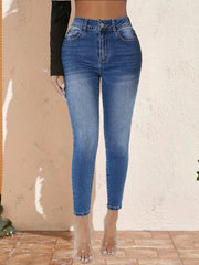 High Waist Stretchy Skinny Jeans Slim Fit Denim Pants
