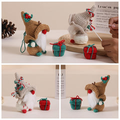 Christmas Gnome Crochet Kit Pumpkin Ghost Dwarf Crocodile Hand Knitting Beginner