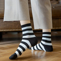 5 Pairs Casual Striped Socks Women's Stockings