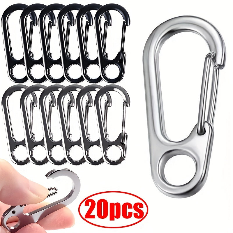 10/20pcs Alloy Mini Carabiner Keychain for Outdoor Activities