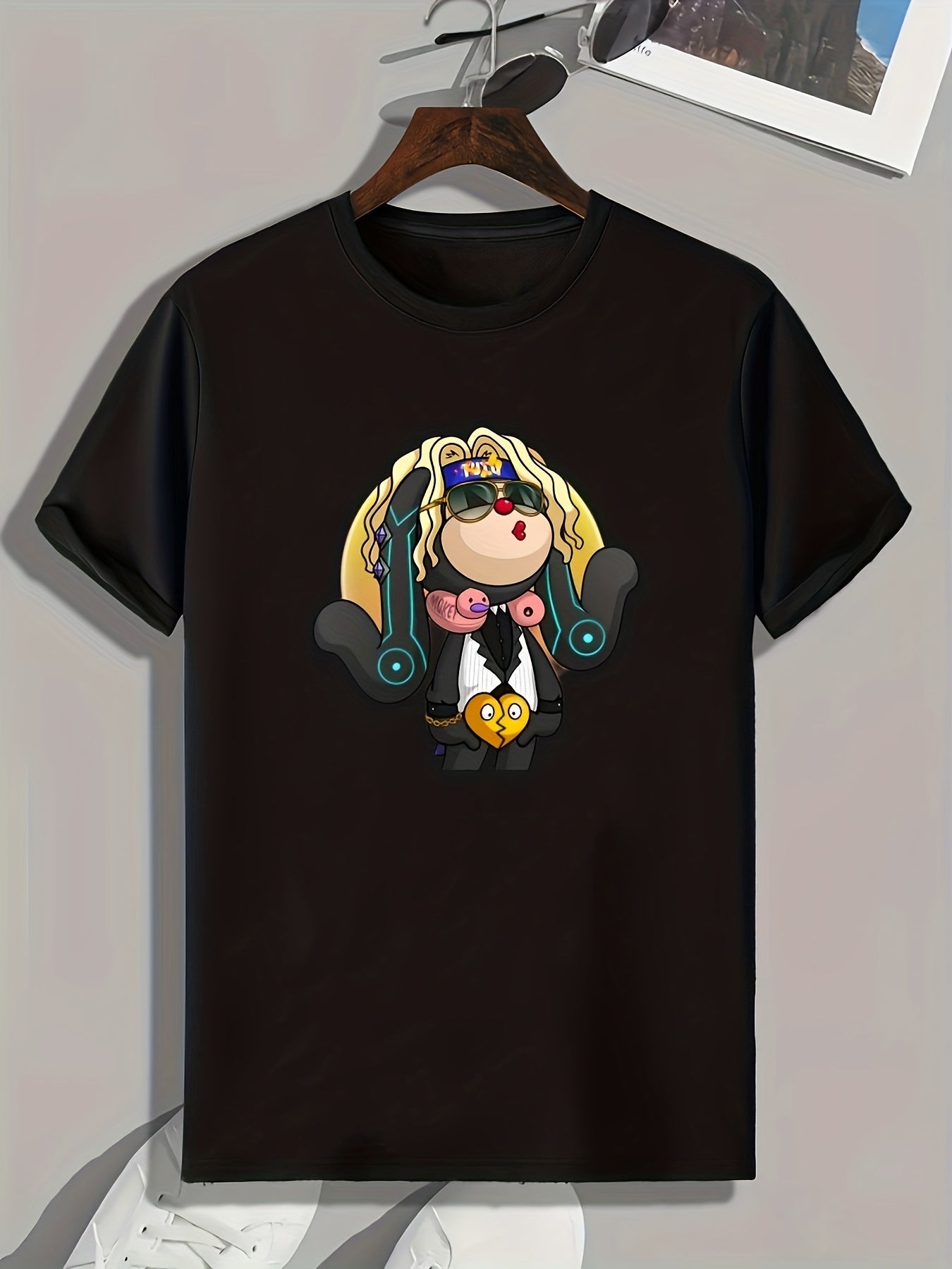 Funny Cartoon Print Men's Graphic T shirt Casual Comfy Tees For Summer