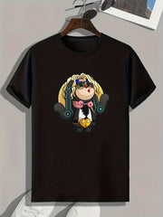 Funny Cartoon Print Men's Graphic T shirt Casual Comfy Tees For Summer