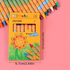 24 Eco-Friendly Student Crayons Set Creative Cartoon Painting Art Supplies