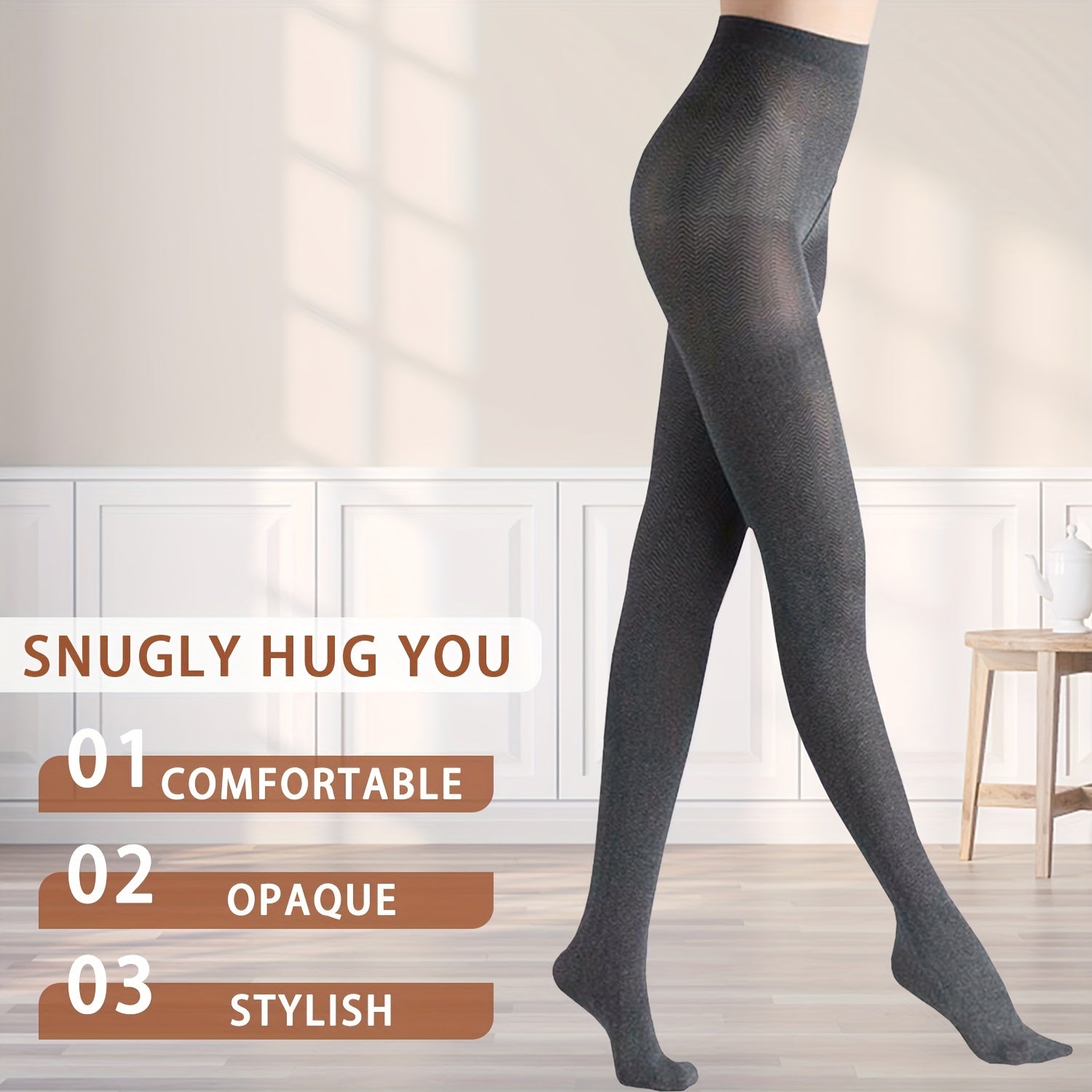 2 Pack Solid Slim High Waist Pantyhose Elastic Stockings