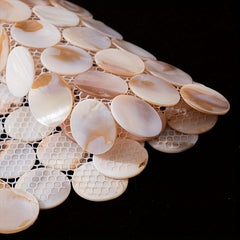 Solid Plastic Bearing Balls Pad Natural Shell Mosaic Round Table Pad