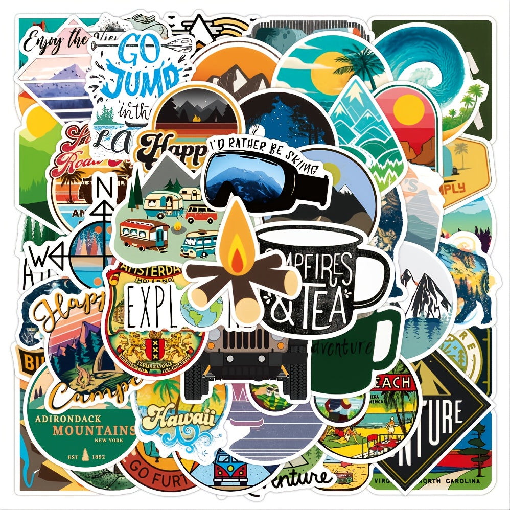 50pcs Outdoor Adventure Stickers Waterproof for Kids