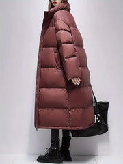 Long Puffer Jacket Winter Warm Stand Collar Activewear