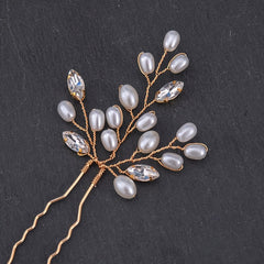 Bridal Hairpin Faux Pearl Crystal U shape Hair Pin Wedding