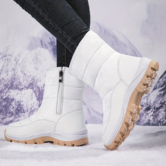 Women's High Top Warm Snow Boots Non Slip Zipper Winter Hiking Boots