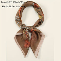 Vintage Flower Print Bandana Boho Neckerchief Small Square Scarf Women