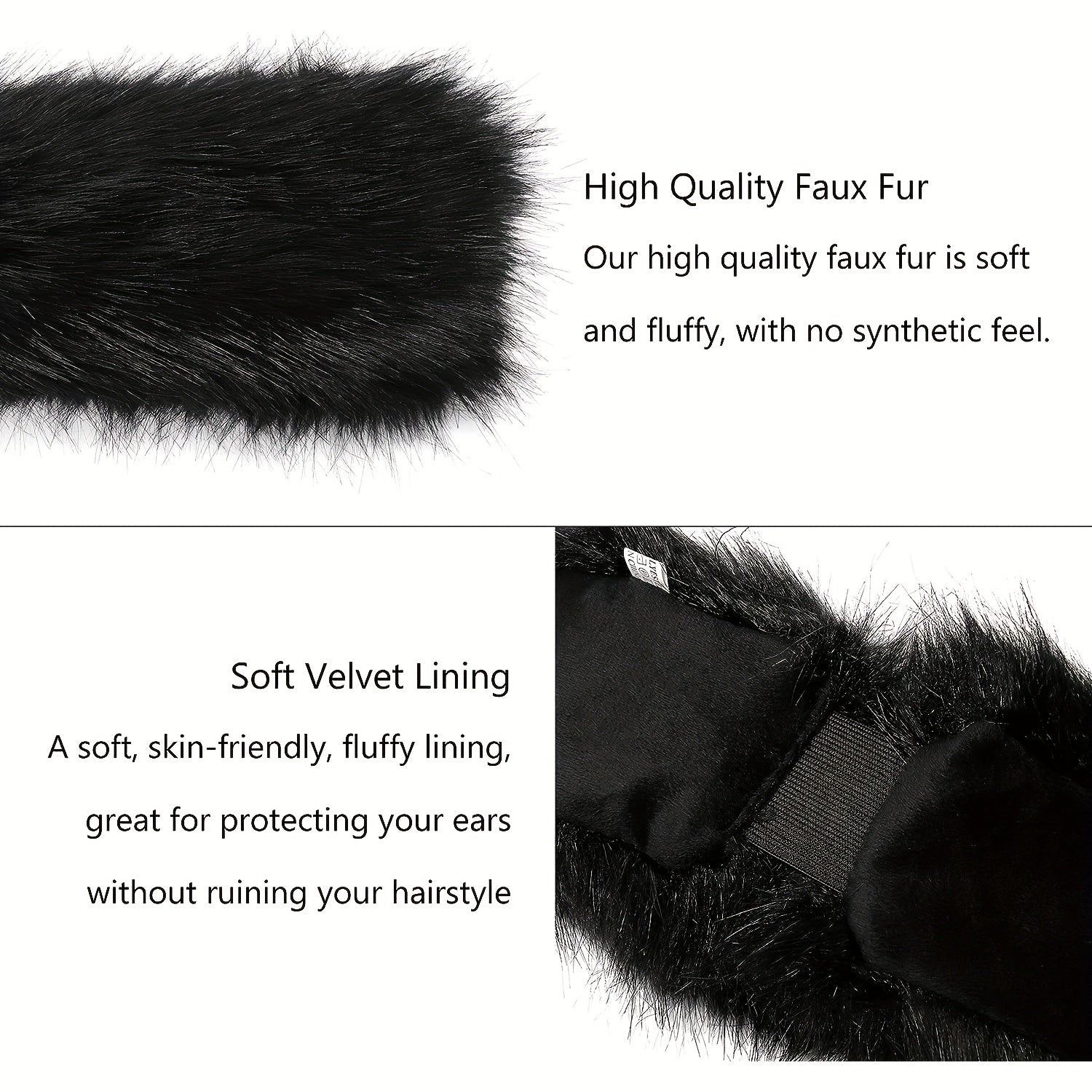 Faux Fur Headband Stretch Winter Ear Warmer Earmuff Ski Hat