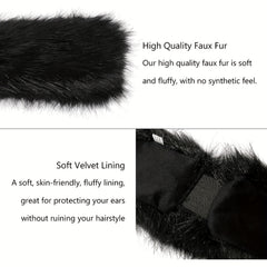 Faux Fur Headband Stretch Winter Ear Warmer Earmuff Ski Hat