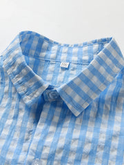 Boys Short Sleeves Button Casual Summer Shirt
