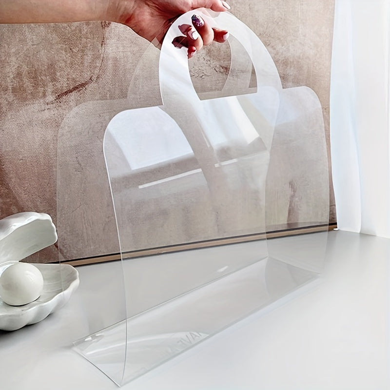 Transparent PET Double Film Handbag Bouquet Gift Bag Flower Packaging